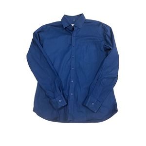 Burberry London Men's Button-Up Dress Shirt Navy Blue